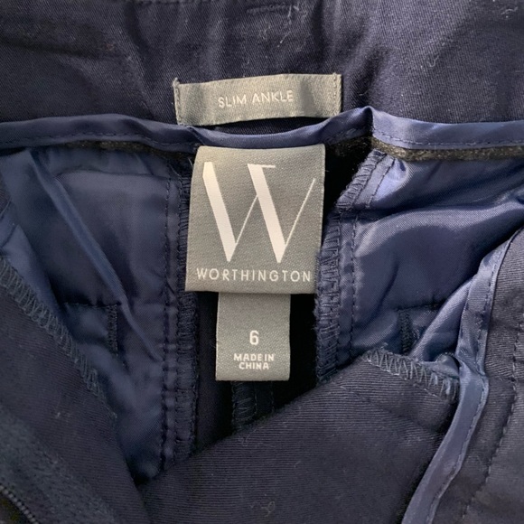 Worthington Slim Ankle Trousers - size 6 - navy blue - Picture 6 of 8